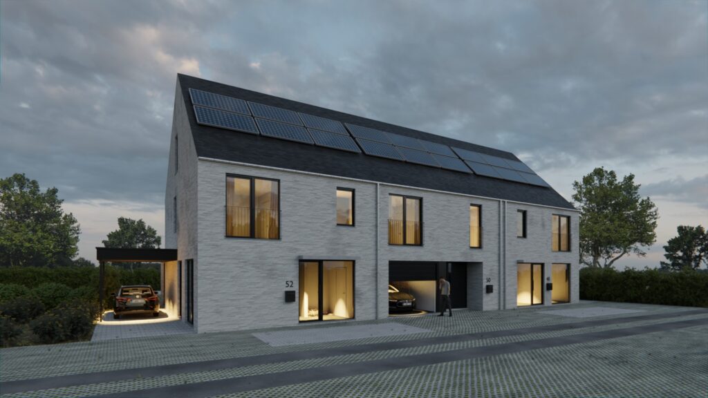 3D-visualisatie van een moderne woning gemaakt voor een projectontwikkelaar